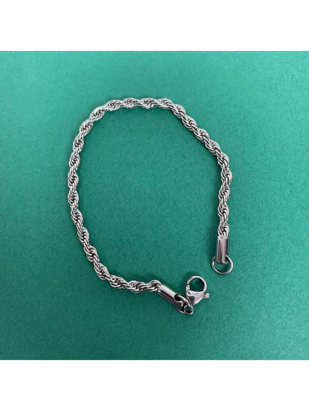 Y2k Cyber Stainless Steel Silver Rope Chain Bracelet. Cool design. Nice quality